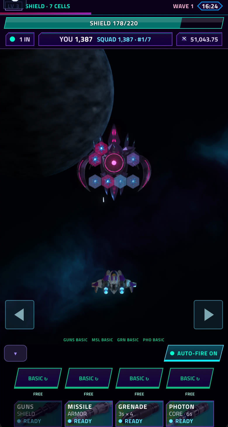 Assault gameplay on a phone with separate aiming and steering areas